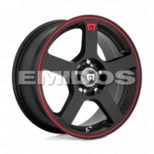 Motegi Racing MR116 FS5 MATTE BLACK W/ RED STRIPE 5x112/114.3 17R 7 72.56 40