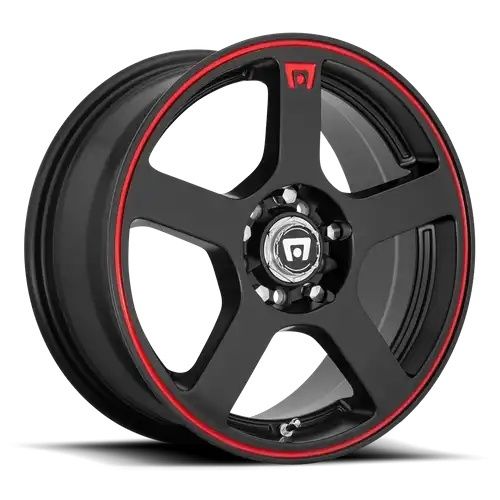 Motegi Racing MR116 FS5 MATTE BLACK W/ RED STRIPE 5x100/114.3 18R 8 72.56 35