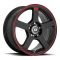 Motegi Racing MR116 FS5 MATTE BLACK W/ RED STRIPE 5x100/114.3 18R 8 72.56 35