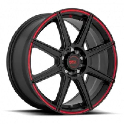Motegi Racing MR142 CS8 SATIN BLACK W/ RED STRIPE 5x112/114.3 R 7 72.56 40