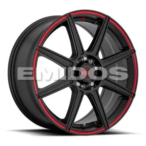 Motegi Racing MR142 CS8 SATIN BLACK W/ RED STRIPE 4x100/114.3 16R 7 72.56 40
