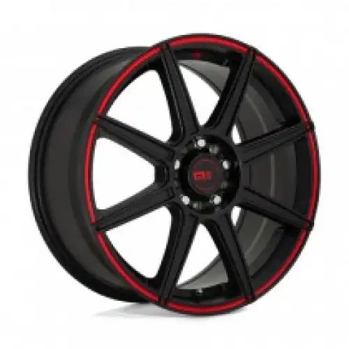 Motegi Racing MR142 CS8 SATIN BLACK W/ RED STRIPE 5x114.3/120 18R 8 74.1 35