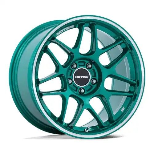 Motegi Racing MR158 TSUBAKI HOKKAIDO GREEN W/ MACHINED LIP 5x120 18R 10.5 74.1 25