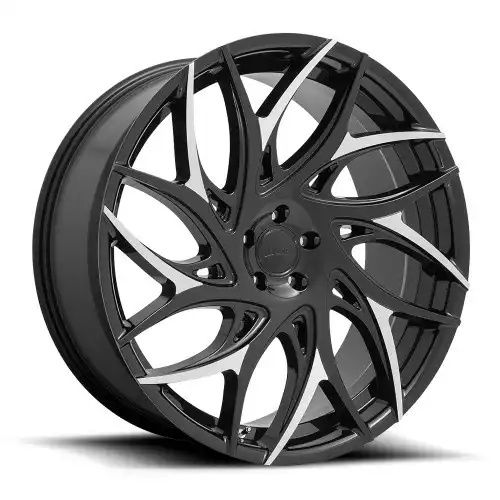 DUB S259 G.O.A.T. GLOSS BLACK W/ MACHINED SPOKES 5x114.3 20R 9 72.56 35