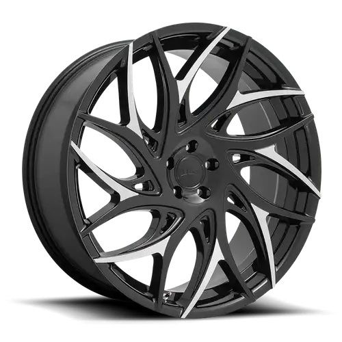 DUB S259 G.O.A.T. GLOSS BLACK W/ MACHINED SPOKES 5x127 22R 9 71.5 35