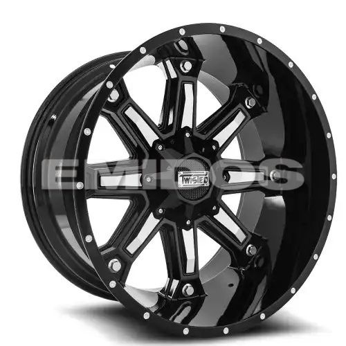 Twisted Off-Road T-23 Wraith Gloss Black & Machined 6x135/139.7 20R 10 108 -12