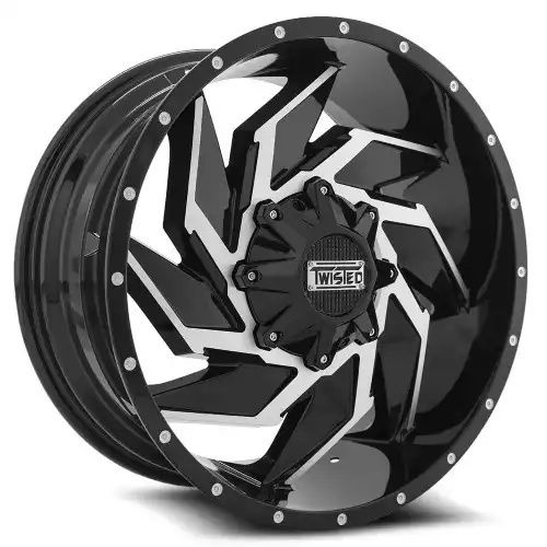 Twisted Off-Road T-24 Raptor Gloss Black & Machined 8x165.1 20R 10 130.1 -24