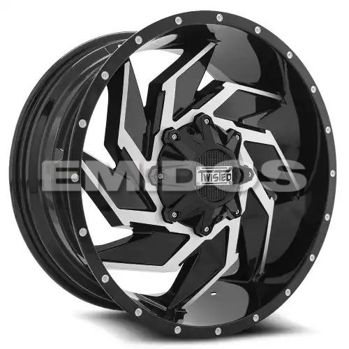 Twisted Off-Road T-24 Raptor Gloss Black & Machined 8x165.1 20R 10 130.1 -24