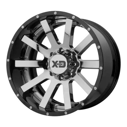 XD Series XD200 HEIST CHROME CENTER W/ GLOSS BLACK MILLED LIP 5x139.7 20R 10 78.1 -18