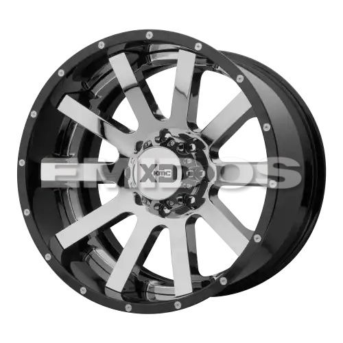XD Series XD200 HEIST CHROME CENTER W/ GLOSS BLACK MILLED LIP 6x139.7 22R 12 106.1 -44