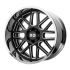 XD Series XD201 GRENADE GLOSS BLACK MILLED CENTER W/ CHROME LIP 8x165.1 22R 10 125.1 -18