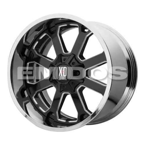 XD Series XD202 BUCK 25 GLOSS BLACK MILLED CENTER W/ CHROME LIP 6x135 20R 10 87.1 -18