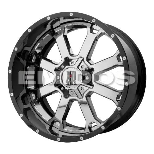 XD Series XD202 BUCK 25 CHROME CENTER W/ GLOSS BLACK MILLED LIP 8x170 22R 12 125.1 -44