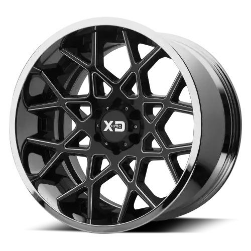 XD Series XD203 CHOPSTIX GLOSS BLACK MILLED CENTER W/ CHROME LIP 8x180 22R 10 124.2 -18