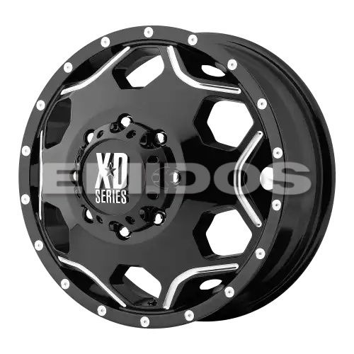 XD Series XD814 CRUX DUALLY GLOSS BLACK W/ MILLED ACCENTS 8x210 17R 6 154.3 -134