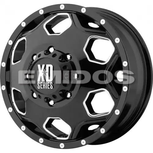 XD Series XD815 BATALLION DUALLY GLOSS BLACK W/ MILLED ACCENTS 8x170 22R 8.25 125.1 127