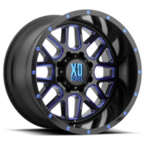 XD Series XD820 GRENADE SATIN BLACK MILLED W/ BLUE TINTED CLEAR COAT 8x165.1 20R 12 125.1 -44