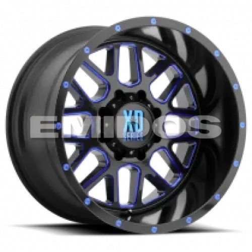 XD Series XD820 GRENADE SATIN BLACK MILLED W/ BLUE TINTED CLEAR COAT 8x165.1 20R 12 125.1 -44