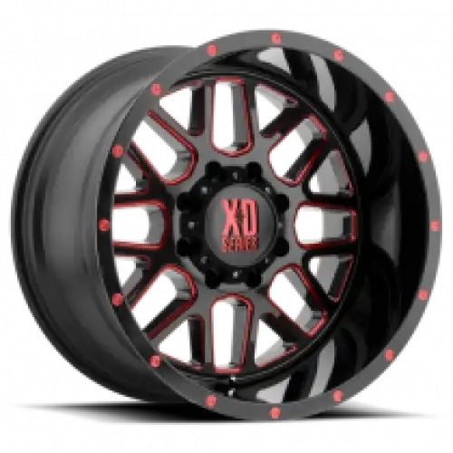 XD Series XD820 GRENADE SATIN BLACK MILLED W/ RED TINTED CLEAR COAT 8x165.1 20R 12 125.1 -44