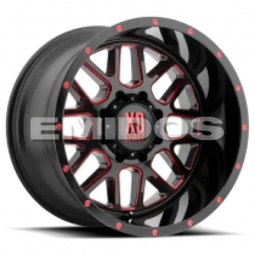 XD Series XD820 GRENADE SATIN BLACK MILLED W/ RED TINTED CLEAR COAT 8x165.1 20R 12 125.1 -44