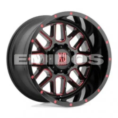 XD Series XD820 GRENADE SATIN BLACK MILLED W/ RED TINTED CLEAR COAT 8x170 20R 12 125.1 -44