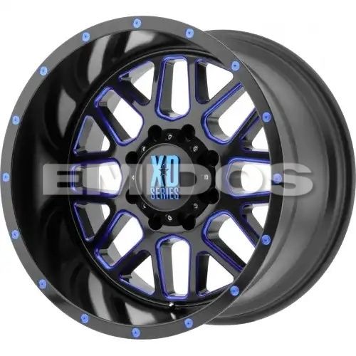 XD Series XD820 GRENADE SATIN BLACK MILLED W/ BLUE TINTED CLEAR COAT 6x135 20R 9 87.1 BNK