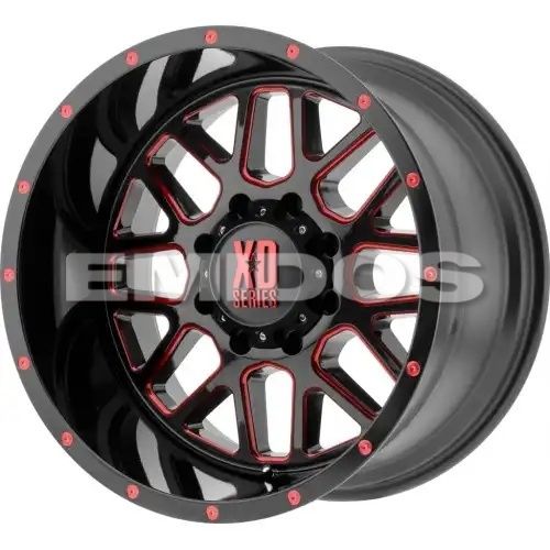 XD Series XD820 GRENADE SATIN BLACK MILLED W/ RED TINTED CLEAR COAT 6x139.7 20R 9 106.1 18