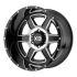 XD Series XD832 FUSION GLOSS BLACK MACHINED 8x165.1 20R 12 125.1 -44