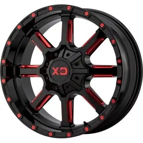 XD Series XD838 MAMMOTH GLOSS BLACK MILLED W/ RED TINT 8x180 20R 10 124.2 -18