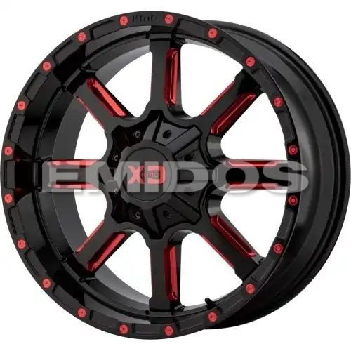 XD Series XD838 MAMMOTH GLOSS BLACK MILLED W/ RED TINT 8x180 20R 10 124.2 -18