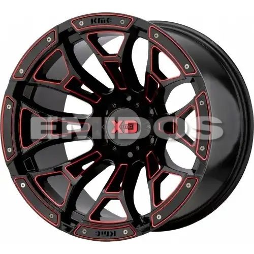 XD Series XD841 BONEYARD GLOSS BLACK MILLED W/ RED TINT 5x127 20R 10 71.5 -18