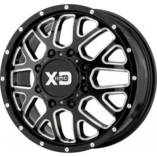 XD Series XD843 GRENADE DUALLY GLOSS BLACK MILLED - FRONT 8x165.1 20R 8.25 125.1 127