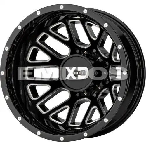 XD Series XD843 GRENADE DUALLY GLOSS BLACK MILLED - REAR 8x210 20R 8.25 154.3 -198