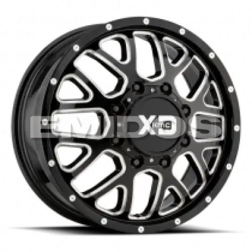 XD Series XD843 GRENADE DUALLY GLOSS BLACK MILLED - FRONT 8x210 17R 6.5 154.3 111