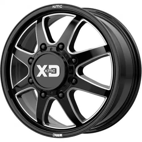 XD Series XD845 PIKE DUALLY GLOSS BLACK MILLED - FRONT 8x200 22R 8.25 142 105