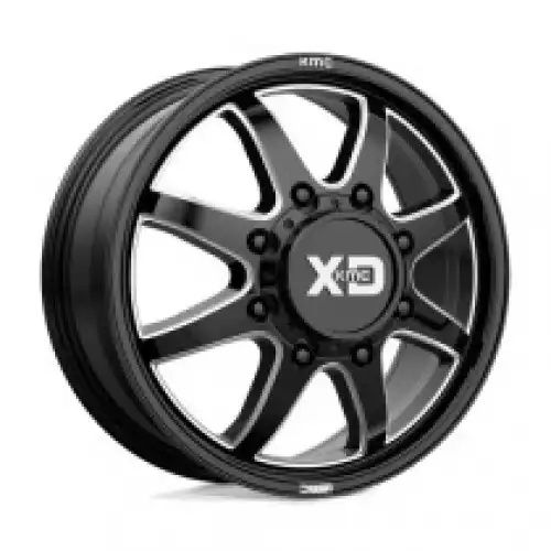 XD Series XD845 PIKE DUALLY GLOSS BLACK MILLED - FRONT 8x165.1 22R 8.25 121.5 105