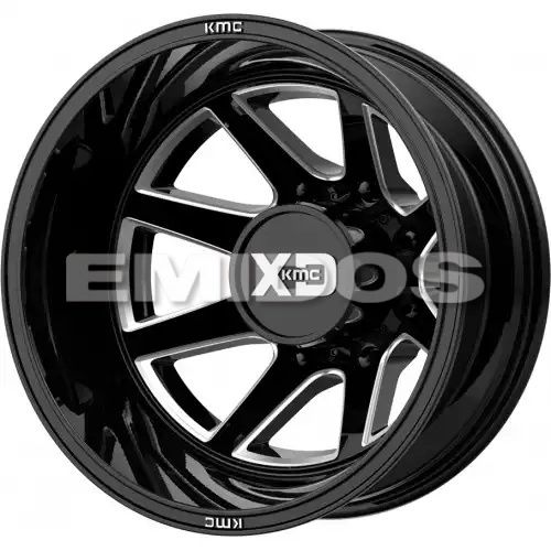 XD Series XD845 PIKE DUALLY GLOSS BLACK MILLED - REAR 8x165.1 22R 8.25 121.5 -215