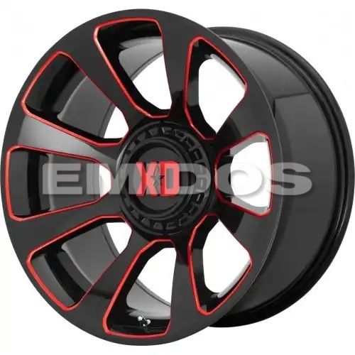 XD Series XD854 REACTOR GLOSS BLACK MILLED W/ RED TINT 5x127/139.7 20R 9 78.1 BNK