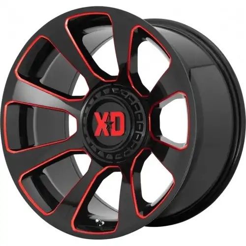 XD Series XD854 REACTOR GLOSS BLACK MILLED W/ RED TINT 6x135/139.7 20R 9 106.1 BNK