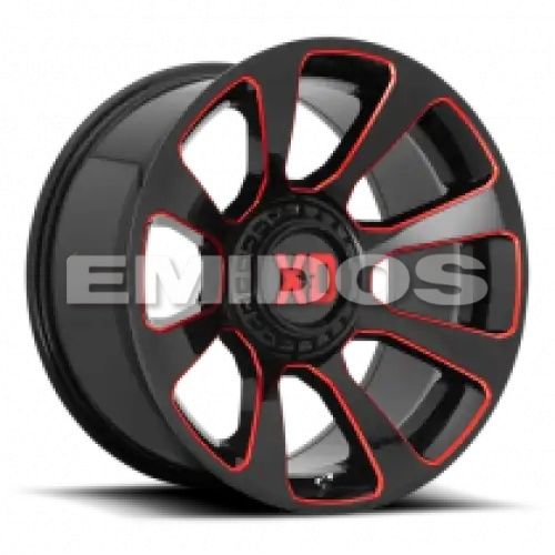 XD Series XD854 REACTOR GLOSS BLACK MILLED W/ RED TINT 6x135/139.7 20R 9 106.1 18