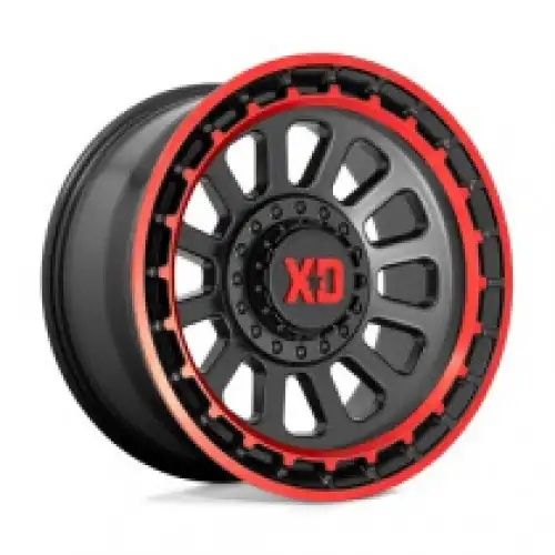 XD Series XD856 OMEGA SATIN BLACK MACHINED LIP W/ RED TINT 6x135/139.7 20R 10 106.1 -18