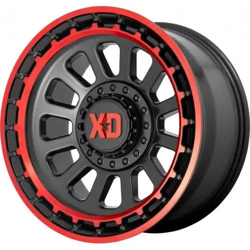 XD Series XD856 OMEGA SATIN BLACK MACHINED LIP W/ RED TINT 5x127/139.7 17R 9 78.1 18