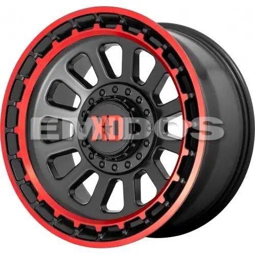 XD Series XD856 OMEGA SATIN BLACK MACHINED LIP W/ RED TINT 5x127/139.7 17R 9 78.1 18