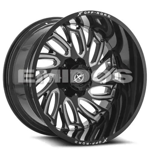 XF Off-Road XF-207 Gloss Black & Milled 8x165.1/170 20R 12 125.2 -44