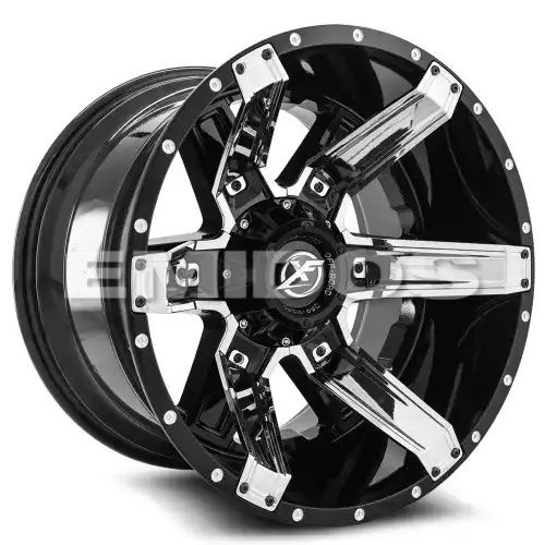 XF Off-Road XF-214 Gloss Black + Chrome Inserts 5x114.3/127 20R 10 78.1 -12