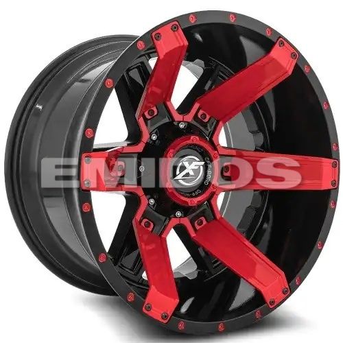 XF Off-Road XF-214 Gloss Black + Red Inserts 8x165.1/170 20R 9 125.2 BNK