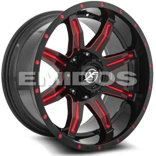 XF Off-Road XF-215 Gloss Black & Red Milled 8x165.1/170 20R 10 125.2 -12