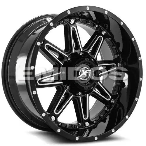 XF Off-Road XF-217 Gloss Black & Milled + Black Inserts 5x139.7/150 20R 12 110.3 -44
