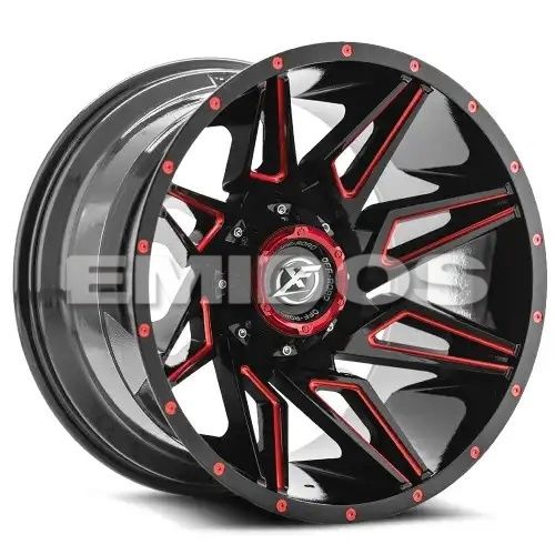 XF Off-Road XF-218 Gloss Black & Red Milled 6x135/139.7 20R 10 106.4 -24