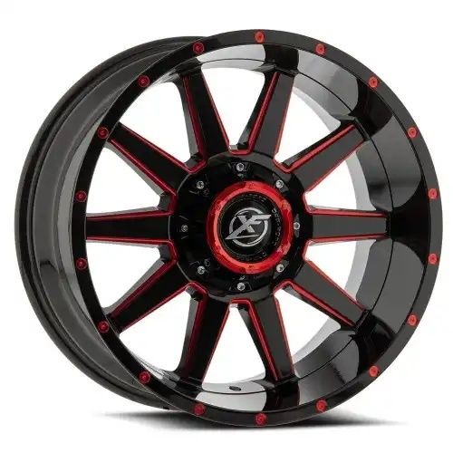 XF Off-Road XF-219 Gloss Black & Red Milled 5x127/139.7 20R 10 78.1 -24